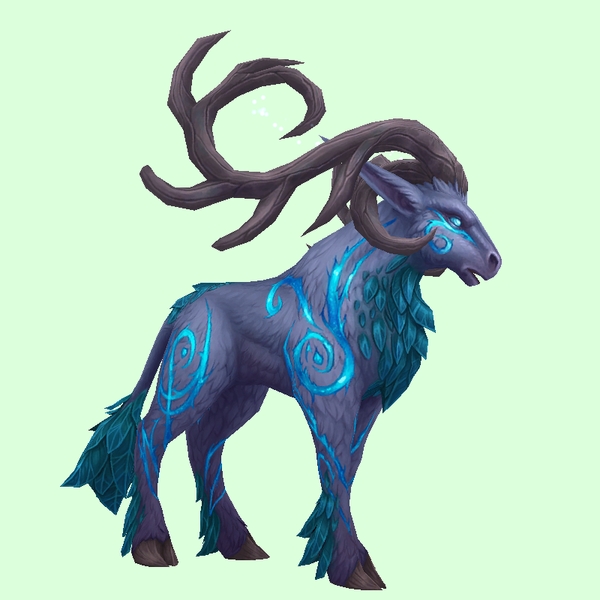 Purple & Teal Runestag w/ Backswept Horns