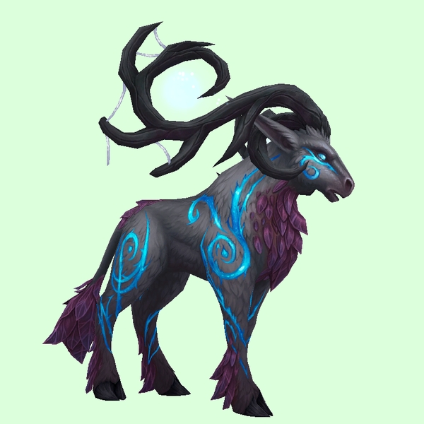 Black & Purple Runestag w/ Webbed Horns