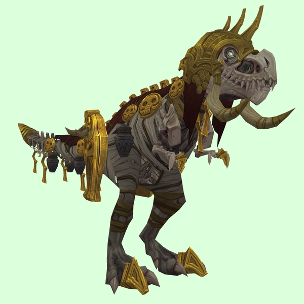 Pale Skeletal Devilsaur w/ Royal Gold Armour & Helmet