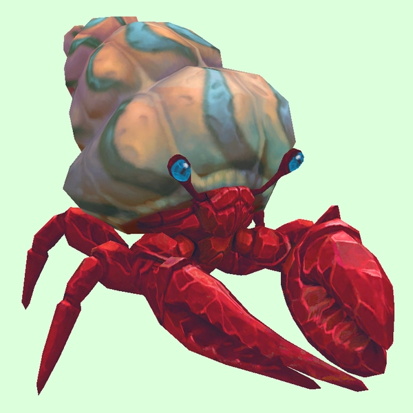 Ruby & Sapphire Hermit Crab w/ Pale Orange & Blue Shell