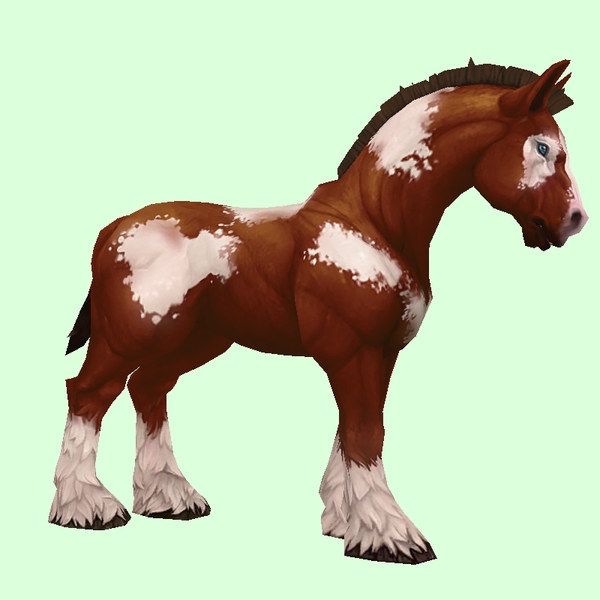 Chestnut Overo Horse w/ Short Mane/Tail