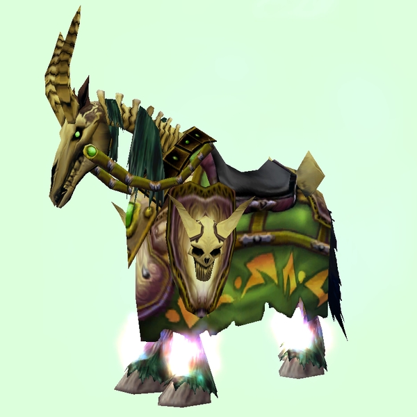 Green-Gold Horned Skeletal Horse