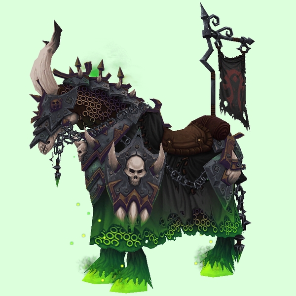 Black-Green Skeletal Warhorse w/ Pennant